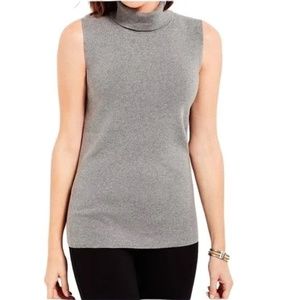 Talbots Gray Sleeveless Turtleneck Sweater 1X
